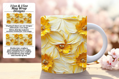 Dazzling 15oz Mug Wrap Png Artwork , 3D Flower Product Image 1