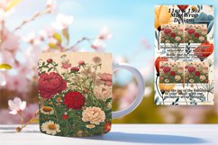 Nostalgic Retro Floral Mug Sublimation Art 11oz Product Image 1