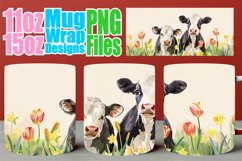 Adorable Spring Cow Mug Wraps for 11oz and 15oz Product Image 1