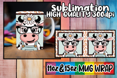 Serene thoughts 11oz 15oz sublimation wrap, Cute Cow Product Image 1