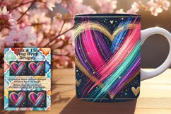 Sleek 11oz Png Mug Wrap Artwork , Heart Product Image 1