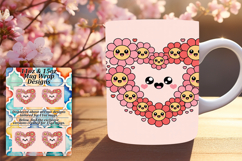 BEAUTY 15oz Mug Wrap PNG Design , Flowers Heart Product Image 1