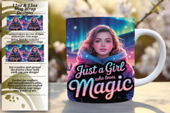 Whimsical 11oz Mug Wrap Png Design , Just A Girl Product Image 1