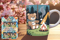Gorgeous 15oz Mug Wrap Png Template , Cute Bear Product Image 1