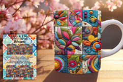 Unique 15oz Mug Wrap Png Design , Patchwork Product Image 1