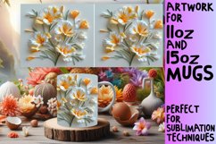 Blooming Whimsical Petal Flower Mug Wrap 11oz 15oz Product Image 1