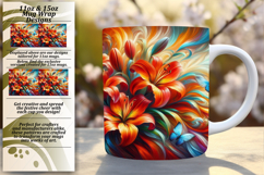 Gift 11oz Mug Wrap Png Design , Flowers Product Image 1