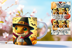 Gift 11oz Mug Wrap Png Design , Halloween Dino Product Image 1