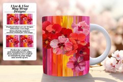 Spring Striped Flower Mug Wrap - Vibrant Charm Product Image 1