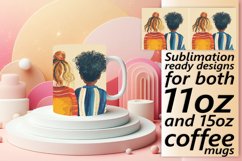 Radiant Watercolor Girlfriends Mug Wrap: 11oz 15oz Product Image 1