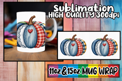 Happy memories 11oz 15oz mug wrap, Pumpkin Watercolor Product Image 1