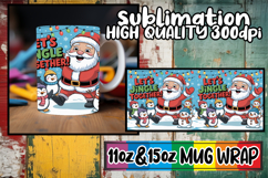 Joyful reflections 11oz 15oz sublimation wrap, Funny Santa Product Image 1