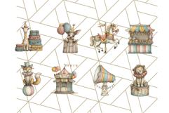 Vintage Carnival Animals Clipart PNG, Retro Circus Elements Product Image 2