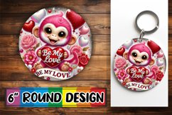 Radiant Circle Coaster Sublimation, Valentines Product Image 1