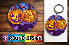Mesmerizing Stained Glass Halloween Design Round Product Image 1