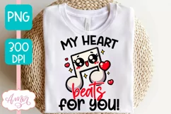 My heart beats for you PNG, Valentines day sublimation PNG Product Image 2