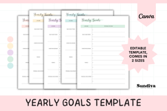 Yearly Goals Printable &amp; Editable Template 4 Product Image 1
