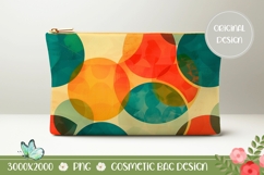 Pastel Circles Cosmetic Bag PNG, Retro Cosmetic Bag Design Product Image 1
