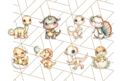 Cute Cartoon Dinosaur Clipart PNG, Prehistoric Animals PNG Product Image 2