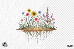Whimsical Summer Wildflowers Clipart Product Image 1