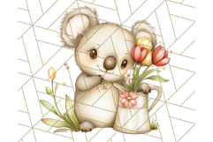 Cute Animals with Tulips PNG, Spring Flower Clipart Download Product Image 2