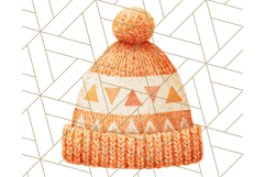 Watercolor Winter Hats and Scarves Clipart PNG Product Image 2