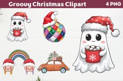 Groovy Christmas Clipart PNG Product Image 1