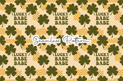 Lucky Babe Shamrock Retro Pattern - Leprechaun &amp; Clovers Product Image 1