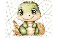 Fall Dinosaur PNG Clipart with Autumn Elements, Cute Dino Product Image 2