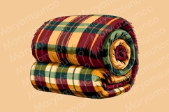 Fall plaid blankets clip art set | cozy blankets bundle png Product Image 6