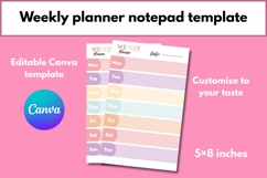 Editable Weekly Planner Canva Template - pastel planner Product Image 1