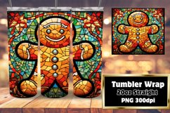 3D Gingerbread Man Stained Glass Winter Sublimation 20oz Product Image 1