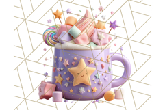 Pastel Coffee Mug Clipart PNG, Latte Iced Coffee Tea Cups Product Image 2
