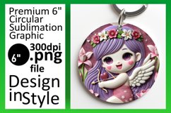 Creative Circle Design Keychain Template , 3D Cupid Product Image 1