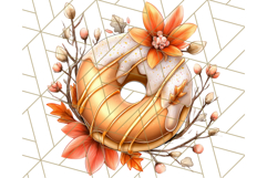 Fall Donut Clipart PNG, Autumn Donuts With Pumpkins Product Image 2