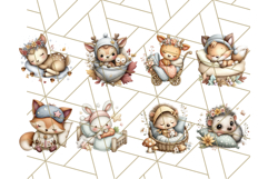 Woodland Nursery Baby Animals Clipart, Cute Animals Png Product Image 2