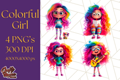 Cute Girl Clipart PNG, Playful Character Illustration Product Image 1