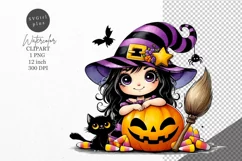 Halloween clipart, Witch clipart, Autumn clipart Product Image 1