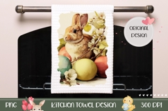 Cute Easter Towel Print, Colorful Easter Eggs Towel Design Product Image 1