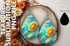 Unique Teardrop Earrings Gift PNG, 3D Fruits Product Image 1