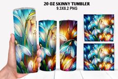 Florals Skinny Tumbler 20oz Wrap Design, Winter Tumbler PNG Product Image 1