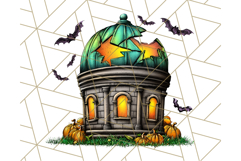 Halloween Buildings Clipart PNG, Haunted Houses Art Product Image 2