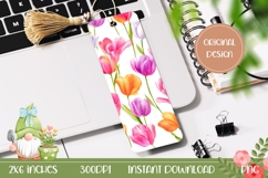Cartoon Flowers Bookmark Print, Tulips Bookmark Design Product Image 1