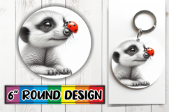 Blissful Keychain Sublimation PNG, Cute Animals Product Image 1