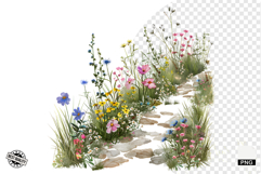 Wildflowers Pathway Clipart Product Image 1