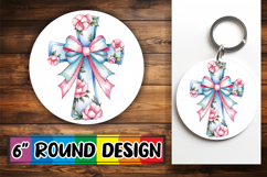 Radiant Round Car Coaster Magic, Flower Cross Product Image 1