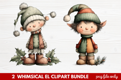 Whimsical Elf Clipart | Cute Christmas Elf PNG Illustration Product Image 1