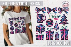 Christmas Coquette Bow PNG Holidays Funny Watercolor Product Image 1