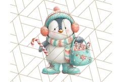 Coral and Aqua Christmas Clipart PNG, Pastel Holiday Art Product Image 2