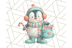 Coral and Aqua Christmas Clipart PNG, Pastel Holiday Art Product Image 2